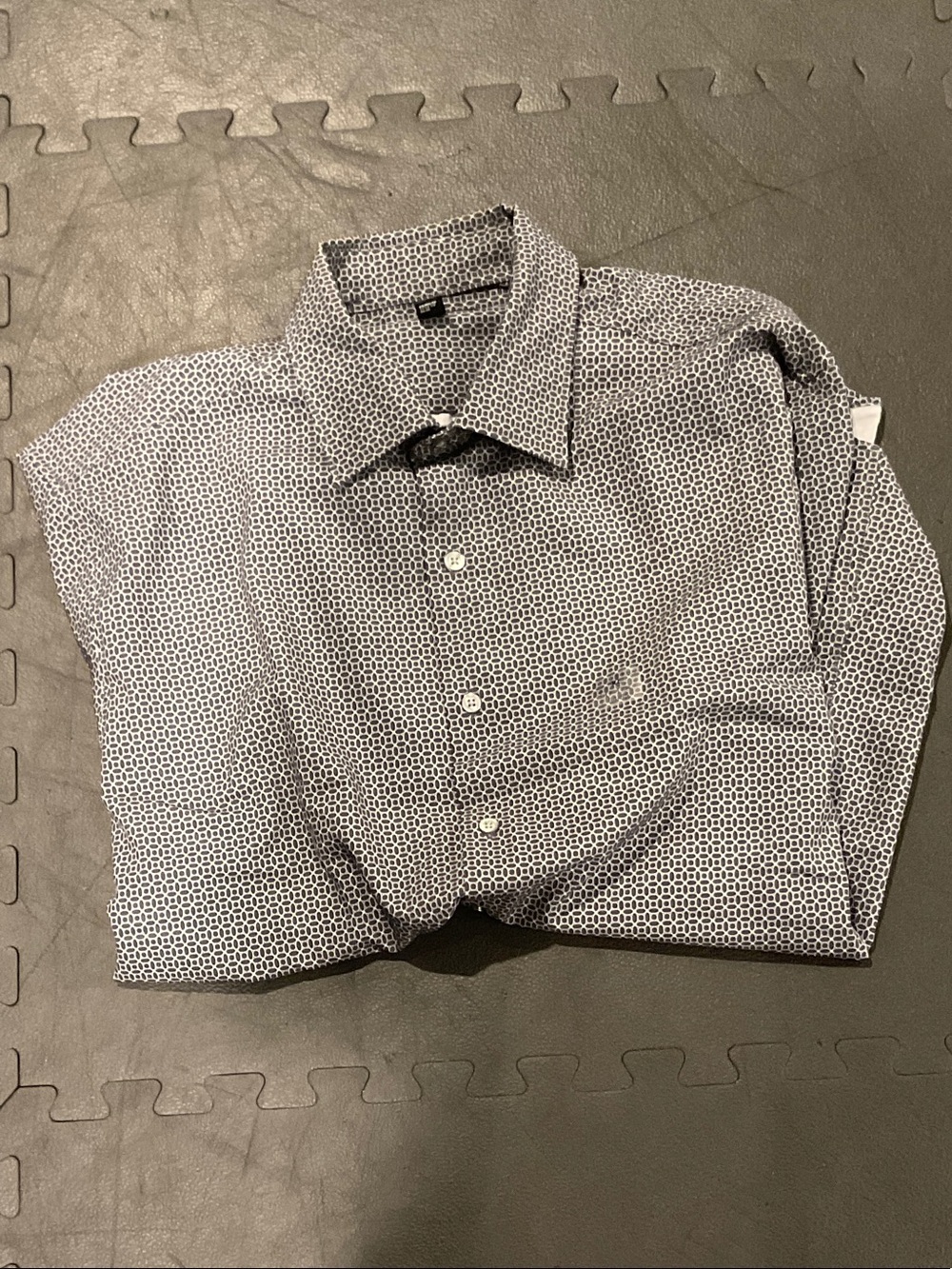 Alfani Black & White Micro-Pattern Dress Shirt
